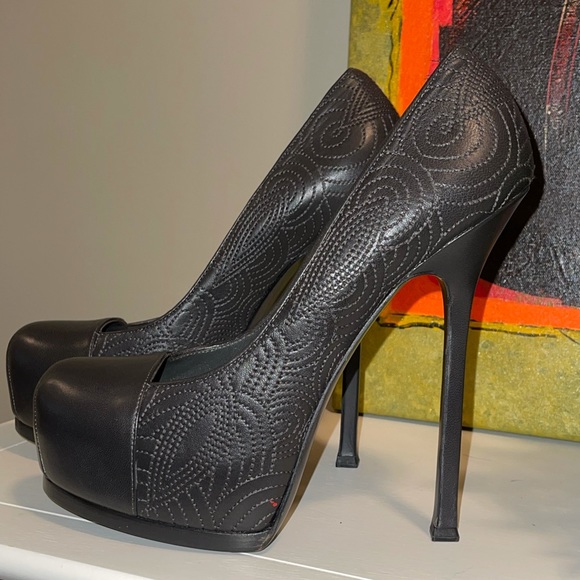 YSL: TRIBTOO 105 Pump, NAPPA Medium Grey Size 40.5 (9.5) - Picture 9 of 10